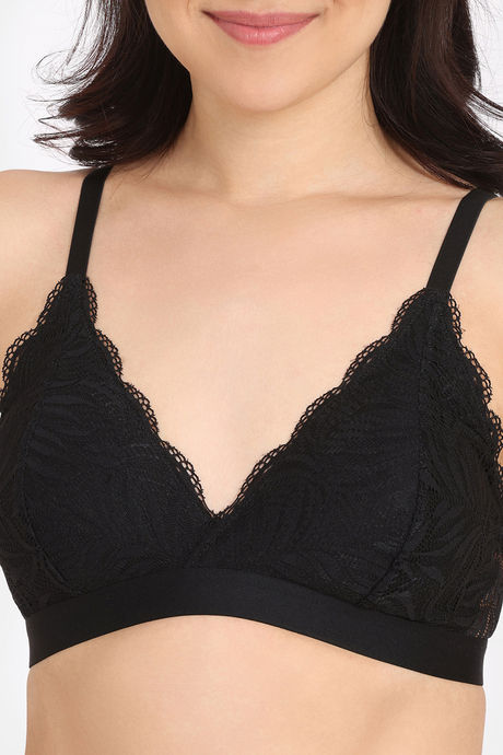 Rosaline City Hearts Double Layered Non Wired Medium Coverage Lace Bra - Tap Shoe — image 4